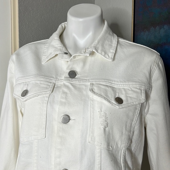 NWT J Brand Men's White Noah Distressed Denim Jacket In Jortis Size M JB002073 - Picture 4 of 9